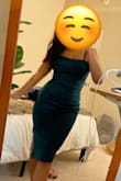 The dress is beautiful and the color looks even deeper in person! The material is high quality and has some stretch to it but also holds you (I didn't need to wear need a bra with it). Could be worn to weddings, graduations, and even professional events with a blazer on top. - Sanjukta D.