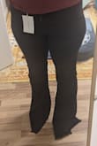 These are super stretchy and could be so cute, but they are sarcastically long. I ordered a 9 and when I hold these pants up, they cover my whole body because of how long the legs are. I am pretty tall with long legs and I don't even own a heel high enough that you can see my feet when I wear these. There is also loose material in the front area that puffs out when you sit. If it was just that issue I'd keep them but I don't want to pay $50 for jeans that I then have to pay to tailor the legs to be able to walk in them. - Kate N.