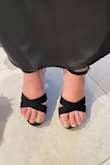 I read reviews that the heels run large. I'm usually a 9 but went with an 8.5 and the fit perfectly. Super cute only downside is the straps don't secure your feet in so the toes have a tendency to slide to the front of the heel. - Andie M.