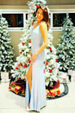 The blue sparkly dress was so elegant and comfy. Easy to move around and dance in it! - Jennifer L.