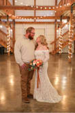 I love this dress. I wanted something for our 10th anniversary wedding photo shoot. I surprised my husband at what he thought were family photos. I did not have an actual wedding or wear a wedding dress when we were married so he was surprised. Everything turned out beautifully and this dress was perfect for this occasion. 
I bought a medium in this dress. Its somewhat more tight under the bust area and is looser in the stomach area. I also have a bigger rib cage so it may not fit as tight in that area for others. I went by the measurements online and measured myself. The dress length was perfect for my and Im 52. I only wore shoes with a maybe 1 inch heel. - Megan R.