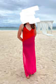 Ordered this dress in my usual size small but I ended up returning it and getting an XS and it fits well with plenty of room. It's lightweight and comfortable and dries quickly. Too sheer to wear as a regular dress but a very pretty swim cover up. - Bonnie N.