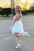 Loved the heels! Secret- I used some wig tape to keep the straps up in place all night! - Amber P.