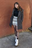 I wear this all the time with tights and a black sweater. It's great for fall and winter, and I get lots of compliments on it. I often worry about skirts being too short since I am curvier, but it fits great. - Cassandra W.