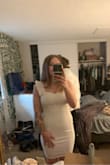 I wasn't sure if it would fit since it was telling me to order a M but I'm short and I didn't want it to be too long so I went with a S and it for perfectly! This dress was so pretty and exactly what I was looking for. - Katelyn P.