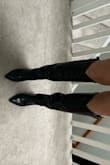 I was a little nervous buying these because there were no reviews at the time and I have slightly wider calves. I ordered my normal size and I'd say they are perfect! They are slightly tight right before the top, but not noticeable at all. They are comfortable and feel very well made! So cute and stylish!! - Savannah S.