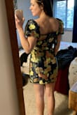 I'll be wearing this for a New Years wedding. I'm planning to pair it with glittery gold pumps and minimalist gold accessories. Absolutely love it. Way cuter and way more character than just a simple black number. The sleeves give Deb, from Napoleon dynamite, vibes. I will say though, maybe a little too short for my liking. Scandalous - Kendra S.