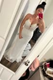 This dress exceeded all expectations! I ordered an 8 after speaking with a fit expert and it fits perfectly! Literally a dream. I love the back because you can adjust it tighter etc which is perfect if you have a large chest and need to perk them up! Great quality and perfect for our elopement in Savannah! - Victoria L.