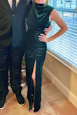 This dress is absolutely beautiful. It is comfortable and easy to move around in. The material isn't too thick that I was hot but it also wasn't paper thin. I received so many compliments. I did have to get taken in at the bust and shortened. I am petite so I usually have to make similar alterations. - Jen R.