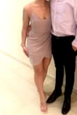 I wore this for NYE in Mexico.  I felt so good in it.  It is a little sheer so I had to wear skin color garments and considered no underwear but the front wrap is pretty short and did ride up.  I think if I sized up, the chest would be too big for my smaller chest 34B. - Emily M.