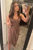 One of the most flattering dresses ever! I normally wear an XS but it was too tight around my ribs but the S was perfect. I want this dress in every color. Wore it to a fundraiser and felt so beautiful. Order this dress! - Laura F.