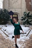 The length of the dress runs short so I need to size up. I ended up exchanging the small for a large because that was the only other size available and the large fit a little loose but still looked good. I wore this for my graduation pictures; it was very comfortable and will definitely wear it during the holiday season! - Louisa H.
