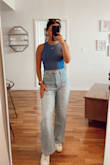 These pants fit everyone! Made my butt look amazing and all my friends of different sizes fit and loved them too. I gave them to her because she loved them so much and was waiting for them to restock. Get these when they do! - Ann L.