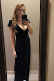 Dress was beautiful. You do need tape for the boobs or they will spill out. I'm on the short side but with heels the length was perfect. I did go with a smaller size than what the website suggested based on my measurements. - Cinthia R.