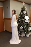 I did not want to spend a fortune on a dress because my husband and I wanted a very small, short ceremony. I wanted something simple and elegant. This dress did not disappoint! It was exactly what I imagined! It was a little long, but I invested in slightly higher heels because I did not have time to get it hemmed. Would highly recommend! Got so many compliments! - Lindsey C.