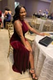 This dress is everything! It's very simple but classy. It fits perfectly and accentuates the curves! I wore the dress to my sorority sister's wedding and received so many compliments. The split in the dress was the right touch of "needing something extra" on the dress. Wish I had better full-body photos to add to the review - Terrencia P.