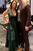 This dress was amazing! I received so many compliments and it fit so nicely! It wasn't heavy and walks extremely comfortably. I did get the shoulder hemmed a little to tighten it up for my shorter torso. But all in all, this dress was fire! =% - Emily D.