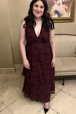 I absolutely love this dress! It was a bit large in the chest area but the rest fit perfectly. I pinned the dress up at the shoulders to fit a little snugger and pinned the bottom of the v to close it up a bit. I got so many complements! - Carly F.