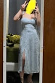 Fits a little longer on me because I'm on the shorter end but it's perfect for the occasion I bought it for. Hugs in the right places and overall well made! - Daisy R.