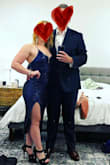 The dress fit great and hugs the body perfectly. I have a small bust and the dress pretty much covered my boobs completely so, I used little inserts to give my chest a little more volume. For my height, the slit height was classy. I felt like a million dollars in this dress! - Christine R.