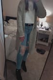 Fabric is very soft and warm. Really nice over sweaters. I ordered a medium because I like my cardigans a little bit bigger for layering purposes and it fits just how I want it to. It has nice pockets too! - Emma S.