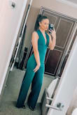 This jumpsuit was amazing and I got SO many compliments! I got an XS! I used body tape to push up my boobs haha. I'm tall and it was the perfect length! I wore heels as well! - Bayleigh H.