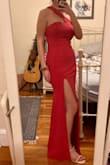This was my first order from Lulus, so I was unsure how the dress would fit. I took the size quiz and my suggested size was a Medium, which turned out to be perfect! I am 5"8 and am planning to wear this dress with flat sandals (no heels), and the length is perfect- the dress is about an inch off the ground. No hemming needed :) The dress is very flattering and has great material. I am wearing this to a black tie wedding and am very excited to wear it. I've tried three times, but this site won't let me add a photo, unfortunately; sorry about that. - Olivia S.