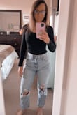 I was really hesitant order these jeans, but they fit so perfect and I am absolutely obsessed! I have gotten so many compliments on them . - Hollie S.