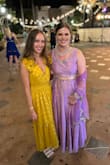 The dress is super comfy, it's elastic and there are no zippers so lots of give if needed. The color is vibrant and pretty. My only issue was the top of the dress (deep V cut) being slightly too large as I am small-chested so boob tape is a must! It was also a little longer than I wanted but overall it worked out great! - Sierra K.