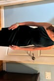 Material was soft and velvety; felt glamorous in it!!! Got lots of compliments! It was a perfect holiday dress! - Teresa C.