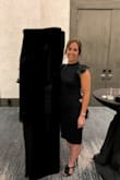 This dress is a combination of sophisticated and sexy! Received several compliments on it. I wasn't sure if I should get a medium or a small so I ordered both. The fabric is stretchy and the small fit best, my friend loves it so much that she bought the medium off me. Highly recommend!!!! - Jennifer G.