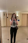A nice top to add a little style to business casual outfits. The shirt is see-through and the bow looks more like a tie in person, though. - Julia K.