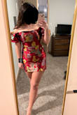 I am obsessed with this dress BUT it is SO tight in the hips and the fabric has absolutely no give. I consistently wear a small in dresses, but I couldn't fit this dress over my hips or zip it. Super disappointed because it's such a beautiful dress just not for women with wider hips. - Natalie H.
