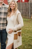 I wore this for a combo of family photos, business lifestyle photos, and headshots. It fit PERFECTLY with my bump and would still look amazing without. Also, the fabric is such great quality. It's thick, warm, comfortable, and sexy. I'm obsessed, and so is hubby ;-) - Bonnie J.