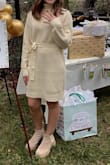 It was so comfortable and warm! Perfect for a winter bridal shower. Fit perfect and the length was just right! - Grace D.