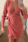 I was really looking forward for a dress color pink like that the picture of the website. Turns out that the real dress is more like an old pink, vintage pink& NOT the same color and also runs a big - Paola M.