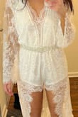 Love this romper! Looks so pretty with my bridal getting ready robe! - Barbara T.