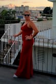 Got this dress for a wedding. Color was a little off. I expected it to be a bright red like in the picture but it was still nice. - Narda P.