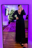 This dress is so beautiful. It held in my boobs perfectly, which is rare for me to find in a backless dress like this. It flows so well and I got *tons* of compliments when I wore it! - Kim K.