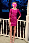 I was nervous to order this kind of dress online for my young and extremely slim daughter. But it surprised me! It hold up well and didn't at all look cheap! I would've thought it cost more than it actually did. It almost fit perfectly but it was wide at the neck and shoulders so we did have to get a seamstress to take it in a tad under the arms and at the shoulders, but that's likely due to my daughter being so small framed and no bust to fill out the breast area of the dress. After a simple alteration, the dress was a perfect fit. The back has a scoop neck that comes down quite a bit lower than the front but we liked that. It Has a sturdy clasp and zipper closure. Didn't ride up while dancing too much. And it's lined so it's not scratchy and bothersome. I will say that if you are someone who has lumps and bumps, consider that this dress is extremely form fitting and the sequins will catch the light and show the details of your body form to an extent. Overall, this was a great purchase for my daughter. - Lacey J.