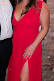 Loved this dress for our Christmas party! I did have a couple inches taken from the bottom and the neckline closed a bit to help with supporting my chest but it wasn't necessary. - Jennifer V.