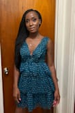 I love this dress, fits perfectly however it's a lot short so wear something underneath it. Perfect dress for the holidays. - Rose J.