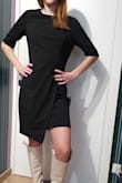 The fabric is tight and stiff but it fits. The cut is elegant and original. Beautiful. - Anna W.