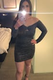 This dress was cute and fit well. I would say it runs a tad tight, but I don't think I would have exchanged it for a different size. This was easy to style with hoops and black heels. - Noelle B.
