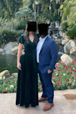 This dress was beautiful and super flattering. It was a great choice for a winter wedding guest dress. It was long but perfect with heels. The v-neck was a little too low for me but it was easy to safety pin it a little higher. As an added bonus it was pretty warm! - Stefanie D.