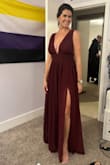 I had low expectations as I haven't ordered a dress online before, and I'm VERY picky about fit. But this dress caught my eye so was worth the gamble. It arrived within 10 days, couldn't wait to try it on. And 'WOW' is all I can say about this dress!!! It was suggested that I order size M but I chose size S instead as I wanted a snug fit. And the fit of size S is PERFECT - no alterations needed, the color is stunning, the fabric is dreamy, the quality is high, and the length will be perfect with heels.  May need some boob tape for some extra lift (a bra will not work with the cut of this dress). I can't WAIT to wear this to a formal event in 2 weeks...I would have paid DOUBLE for this dress if I had tried it on in a store - it's that fabulous!!! Classy, elegant, and sexy! - Paulina A.