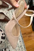 The heels are very wobbly and unstable and the shape is kinda grandma-ish. - Lina