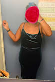 The color and material of this dress is beautiful! It is very flattering. I am a size 10/12 and it fits me well. I do plan on hemming the spaghetti straps because they are a little long but that is my biggest complaint. - Raquel H.