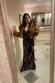 Absolutely love this dress! Wore it for a winter wedding with a small fur coat and got so many compliments on it. Definitely stood out among other dresses. The only issue with it is that it ripped on the side pretty early on. The material is definitely very touchy so you need to be careful getting in and out, but I will definitely wear it again! - Alexandra C.