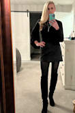 I think I ordered 4 or 5 faux leather mini skirts from different brands before I got this one. Finally found one that fit me. I have no hips and no butt and everything else was just not flattering at all. This skirt was great with black tights and knee-high boots. Definitely short, but very flattering! - Cheri
